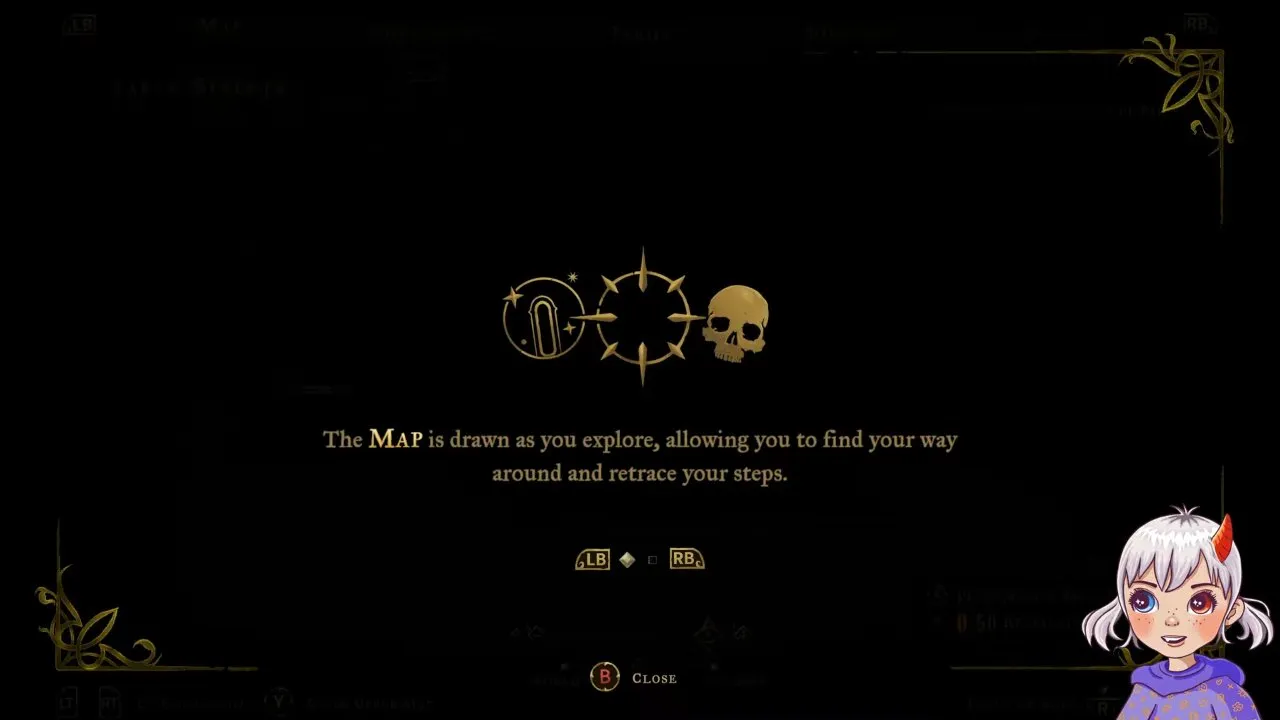 Castlevania: Belmont's Curse map tutorial explaining that exploration draws the map